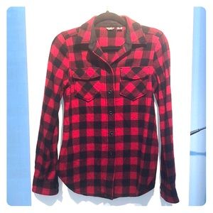 Flannel black and red lumberjack button up